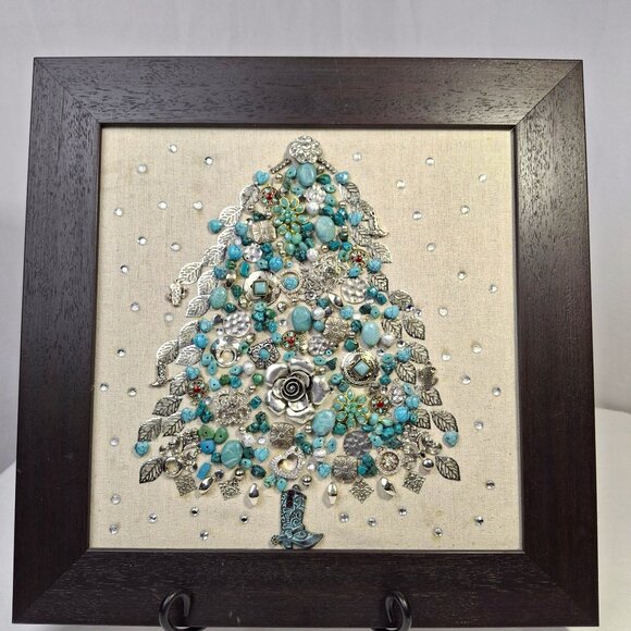 Southwest Jewelry Art Christmas Tree Wall Art Tabletop Art - Picture 1 of 5